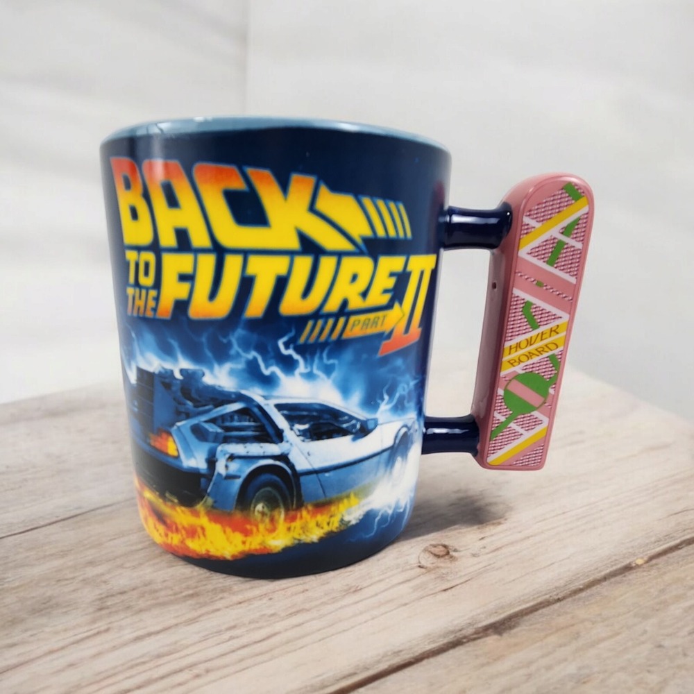 Back to the Future Part II DeLorean Kitchy Handle Coffee Mug Cup 20 oz NWT